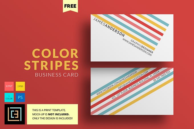Free - Color Stripes Business Card
