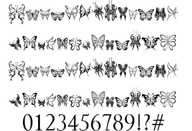 tribal-butterflies-font